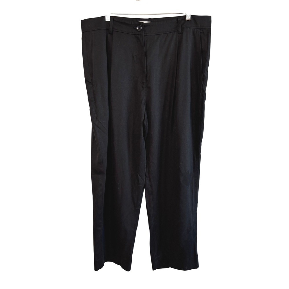 The Reset R Label Black Lyocell Wide Leg Pleated Trousers Pants XL High Rise